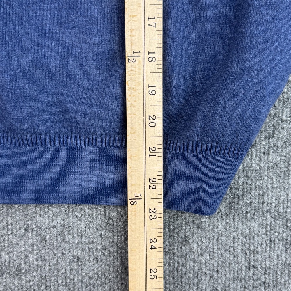Patrick Assaraf Sweater Mens XL Blue 100% Extrafine Merino Wool Casual Crewneck - Picture 10 of 11